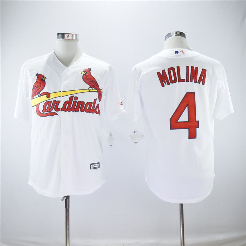Men St.Louis Cardinals #4 Molina White Game MLB Jerseys
